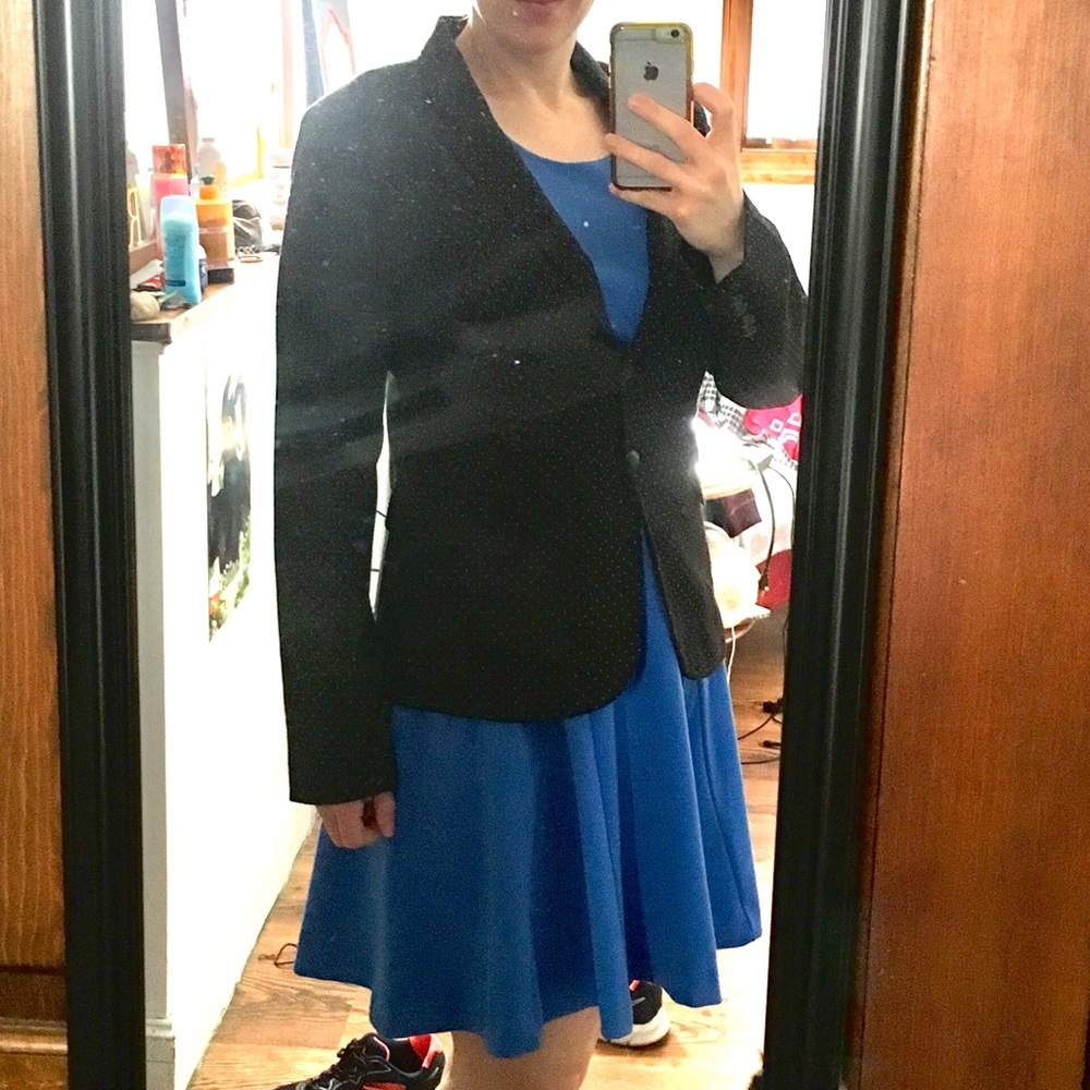 Banana Republic blue dress (jacket not included)